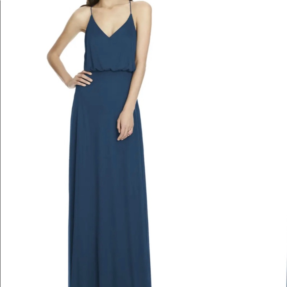 Racerback chiffon blue dress